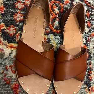 Cynthia Rowley Fiona brown leather sandal